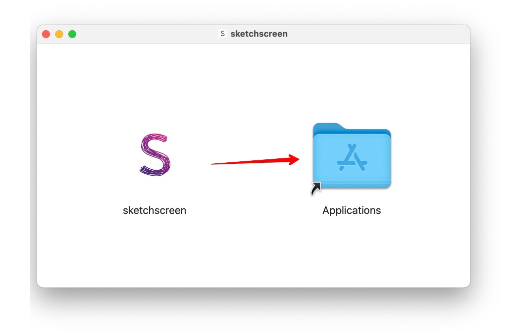 Drag SketchScreen app into Applications